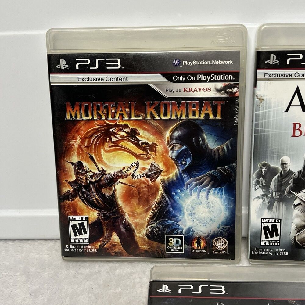 PS3 Mature 3 Game Lot Sony PlayStation 3 Mortal Kombat Assassin's Creed Tested - Picture 5 of 10